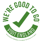 WE'RE GOOD TO GO, VISIT ENGLAND logo